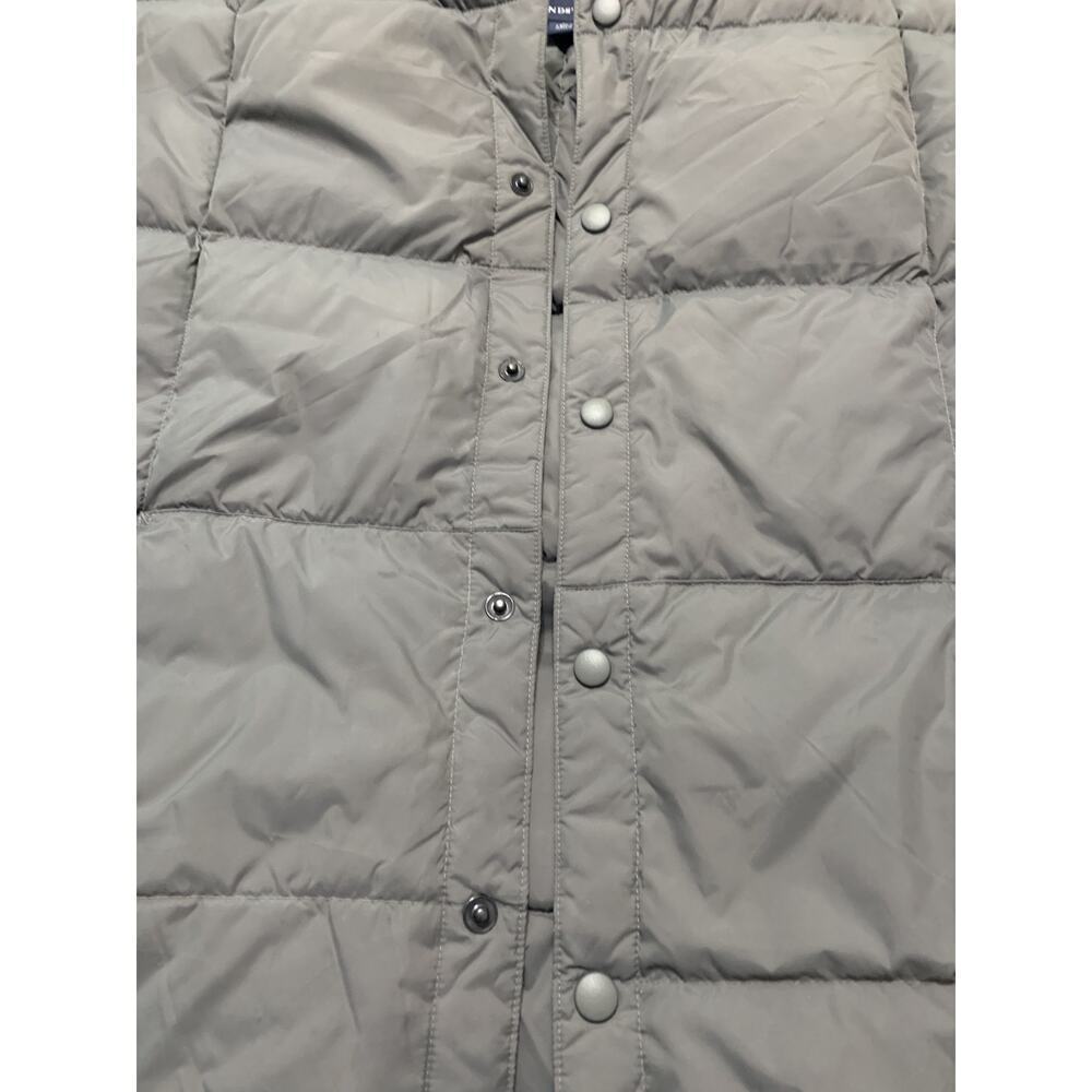 Lands End Puffer Vest Men’s Sz Large Gray 70% Down 30% Feathers Snap Puffy Golf - Picture 8 of 9